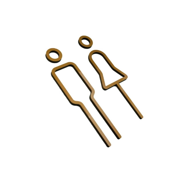 Hombres Mujeres Letrero de baño Letrero de puerta de baño Calcomanías Indicador Placa Baño Decoración Baño 3D WC Pegatinas para centro comercial Bar oro Soledad Letrero para puerta de baño