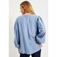 thumbnail image 2 of June & Vie Women's Plus Size  Sleeve Chambray Jacket, 2 of 5