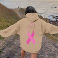 thumbnail image 3 of Fiaer,Women Hoodies Breast Cancer Awareness Fall Sweatshirts for Women 2025 Y2k Fall Winter Plus Size Hooded Tops with Pockets Khaki XXL, 3 of 6