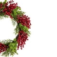 thumbnail image 4 of Northlight Red Berry and Frosted Pine Christmas Wreath, 28-Inch, Unlit, 4 of 4