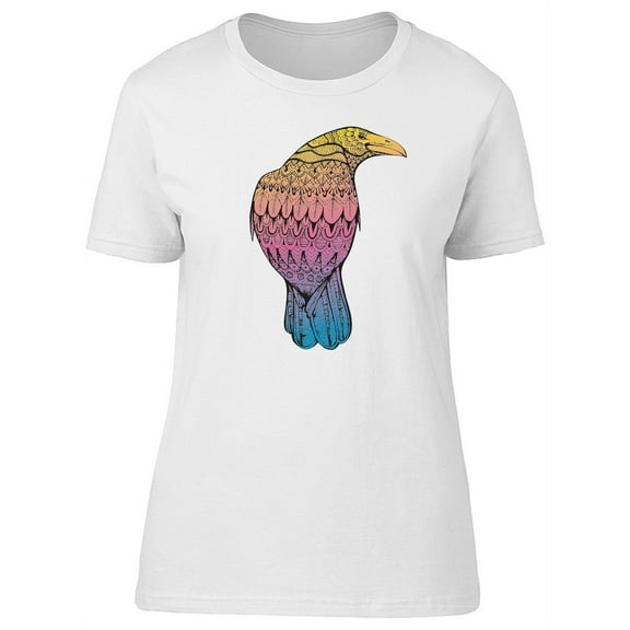 Stylized Boho Crow Gradient T-Shirt Women -Image by Shutterstock, Female Large