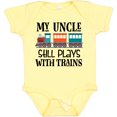 thumbnail image 3 of Inktastic My Uncle Still Plays with Trains Boys or Girls Baby Bodysuit, 3 of 5