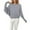 Grey, variant on Women's Lightweight Oversized Boat Neck Sweaters Tops Batwing Sleeve Ribbed Knitted Pullovers, White XXL