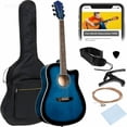 thumbnail image 7 of HarmonyStrings 41in Beginner Acoustic Guitar Full Size All Wood Cutaway Guitar Starter Set w/Case, Strap, Capo, Strings Pink, 7 of 7