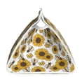 thumbnail image 4 of Picia Sunflowers and Bees Pattern Long Tissue Box Cover,PVC Leather Triangle Holder,Tissue Box Holder with Magnetic Bottom,Facial Paper Organizer Dispenser-7.9"X4.9"X4.5", 4 of 9