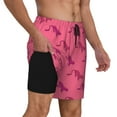 thumbnail image 2 of Kdxio Leopard Print Print Men's Swim Trunks with Compression Liner 7 Inch Inseam Quick Dry Swim Shorts, 2 of 7