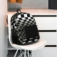 thumbnail image 4 of Lafuoo 3d Black and White Checkerboard Tunnel Pattern Casual Backpack, Large Capacity Adjustable Shoulder Strap Computer Backpack, Unisex, Suitable for Campus, Business,Travel-One Size, 4 of 6