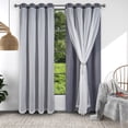 thumbnail image 5 of Layered solid room dark blackout and transparent ring top curtains, 5 of 5