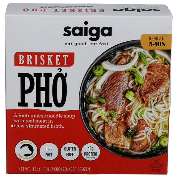 Saiga Bowl Pho Brisket Gluten-Free Natural 12 oz (Pack of 6)