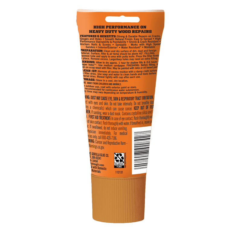 Gorilla All Purpose Wood Filler, Golden Oak, 6 oz photo 8