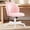 Pink, variant on Vanity Chair with Cat Back,Armless Desk Chair Cute Small Office Chair,Teddy Fabric Computer Chair with Adjustable Height,120 ° Tilting,Rolling,Swivel for Vanity,Kids Room,Office,Bedroom Pink