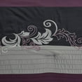 thumbnail image 2 of Chezmoi Collection 7-Piece Luxury Floral Leaves Embroidery Comforter Set, Queen, Purple/Gray/Black, 2 of 9