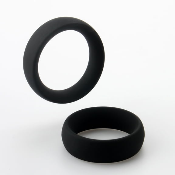 LeLuv Wide Oval Cock Ring | 45mm/51mm Black (2 Pack)