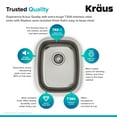 thumbnail image 2 of KRAUS Premier 15-inch 18 Gauge Rectangular Undermount Single Bowl Stainless Steel Kitchen Bar Sink, 2 of 9