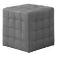 thumbnail image 1 of Monarch Specialties Ottoman, Pouf, Footrest, Foot Stool, 18" Square, Linen Look, Grey, Contemporary, Modern, 1 of 4