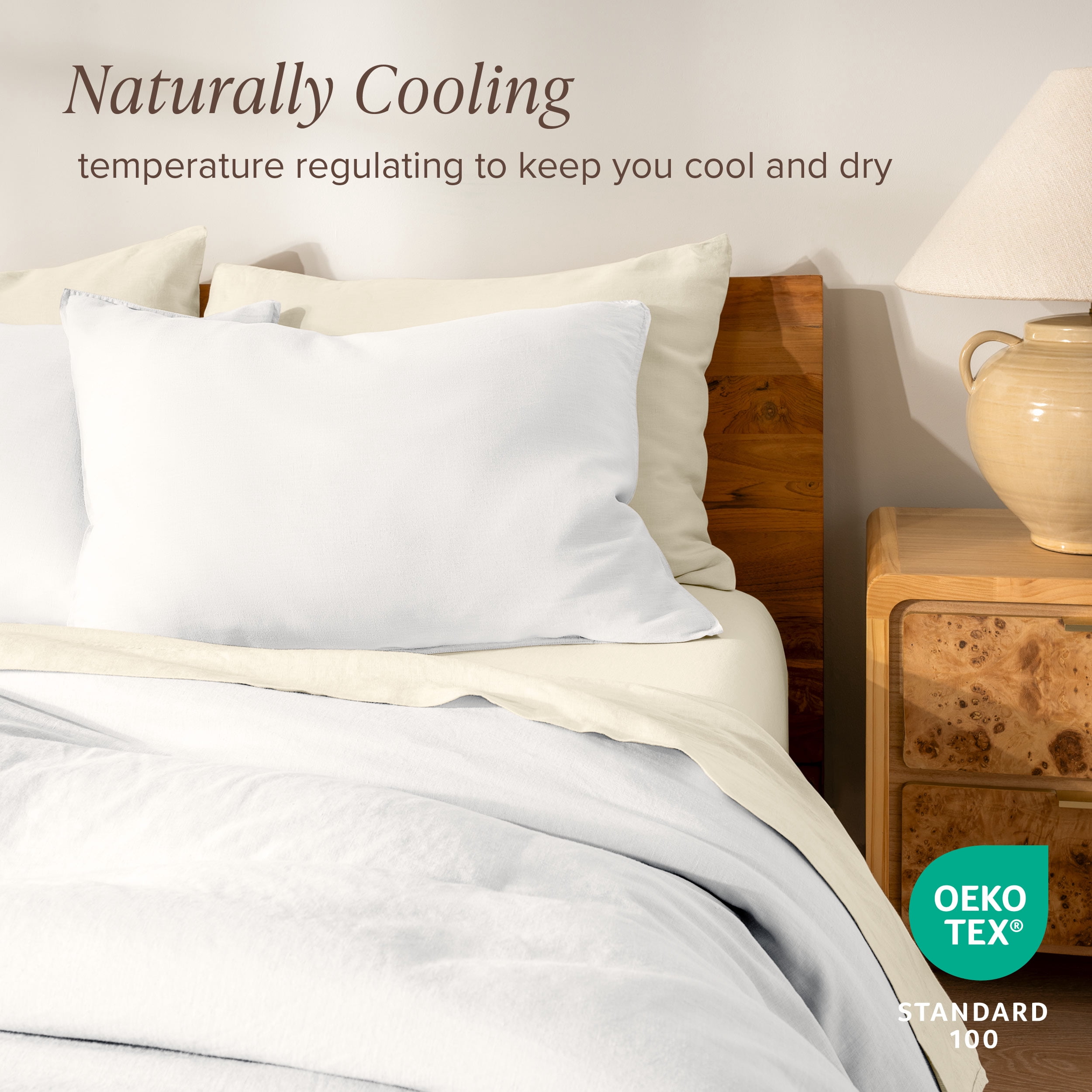 Bare Home Linen Duvet Cover Set - Lightweight & Breathable - Twin/Twin XL, White, 2-Pieces