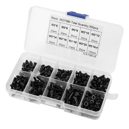 

M3 Black Fastener Hex Socket Screws Button Head Hex Socket Repair Tool Accessory For Home Communication Equipment Office