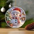 thumbnail image 3 of hulanddfd Snowman Ornament, Round Christmas Tree Decoration Acrylic Snowman Hanging Decoration for Xmas Home Party A-2, 3 of 4
