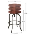 thumbnail image 5 of Lavish Home Adjustable Backless Swivel Bar Stool with Angled Iron Tube Frame, Dark Walnut, Set of 2, 5 of 5