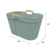 Mainstays Oval Flex Laundry Basket, Sage Plastic