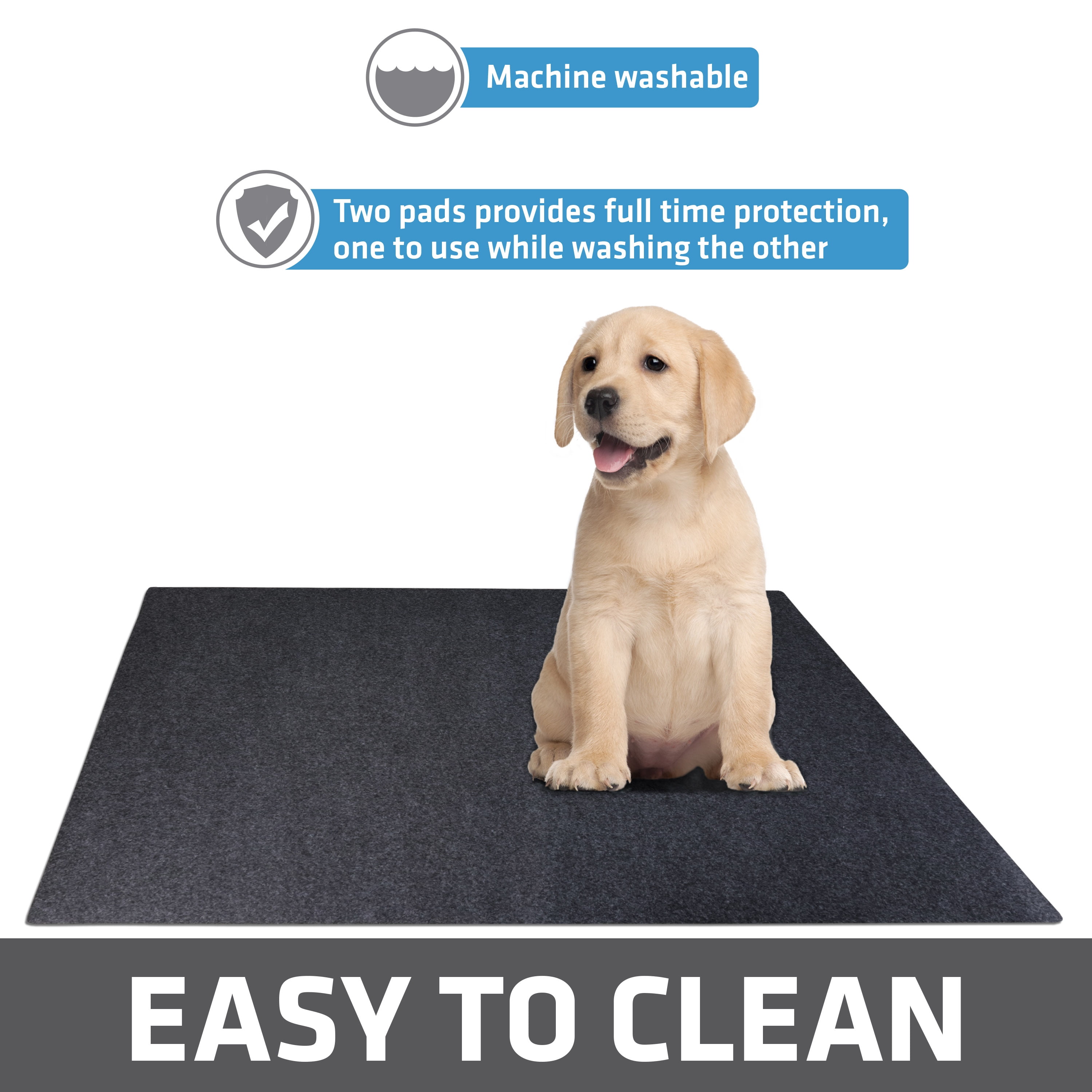 Drymate Washable Pee Pads for Dogs (2-Pack), Waterproof, Absorbent, Non-Slip, Reusable Pet Training Potty Puppy Mats, Housebreaking, Incontinence Bed Pads, Crate/Kennel (USA Made) (Large, 29” x 36”)