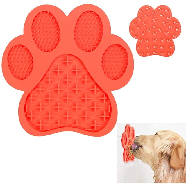 Almohadilla para lamer perro, estera de dispensador lento para perro, estera de leche para perro, estera de lamer silicona, estera para lamer perro con ventosa, para baño de perro, aseo, entrenamiento