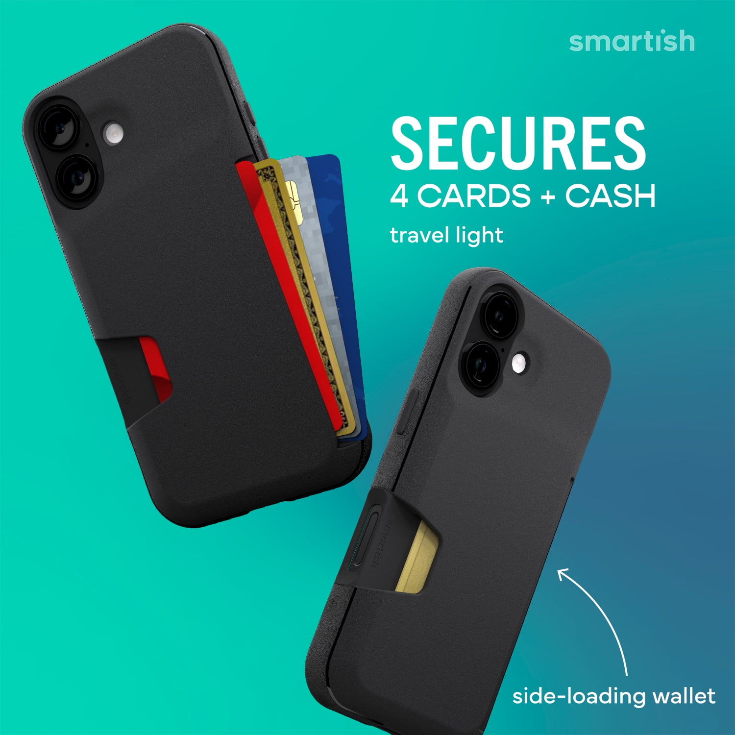 Smartish® iPhone 17 Wallet Case - Wallet Slayer Vol. 1 [Slim + Protective] Credit Card Holder - Drop Tested Flip Hidden Card Slot Cover For Apple iPhone 17 - Black Tie Affair