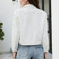 thumbnail image 3 of jtjvou Women's Pearls Denim Jacket Long Sleeve Cropped Rhinestones Jean Jacket Coat White S, 3 of 3