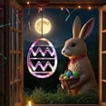 thumbnail image 2 of Ympkerial Easter Window Lights Battery Operated Purple LED Egg Shaped Hanging Decorations with Suction Cup and Timer for Home Bedroom Indoor Spring Decor (1 Pack), 2 of 5