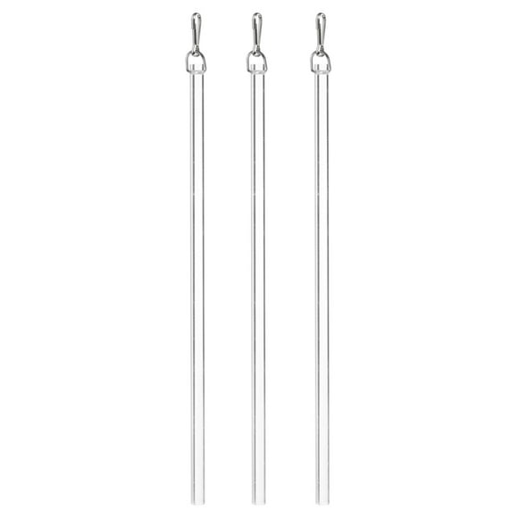 Paquete de 3 varillas de cortina blanca de 12", parte de repuesto de varilla de persiana de fibra de vidrio con gancho, varilla de inclinación de persiana de ventana
