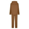 thumbnail image 4 of VBVC No Boundarie Women's Plus Y2k Hoodies,Ladeis 2 Piece Pullover and Sweatpants Set With Pockets,Warm Butt Lift Outfit For Women,Coffee,Size S, 4 of 7
