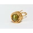 thumbnail image 2 of 4.00CT NATURAL UNTREATED CATS EYE CLIP EARRINGS 14KT OMEGA, 2 of 7