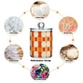 thumbnail image 6 of Yayeee 4 Pack Qtip Holder Bathroom Cotton Swab Canister with Lid Clear Dispenser Set, Beige Geometric Circles, 6 of 6