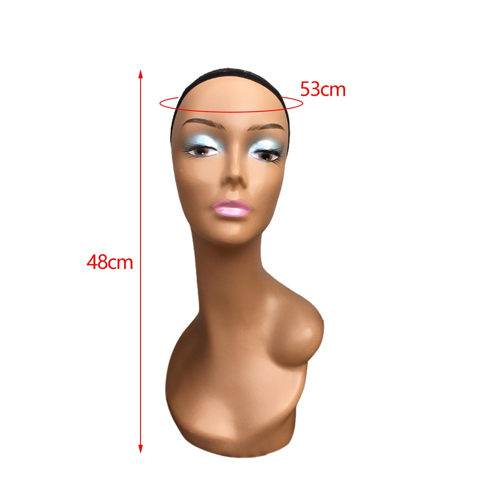 Female Mannequin Head, Manikin Long Neck Durable Multipurpose with Makeup, Professional Display Model for s Displaying Making Styling Style D