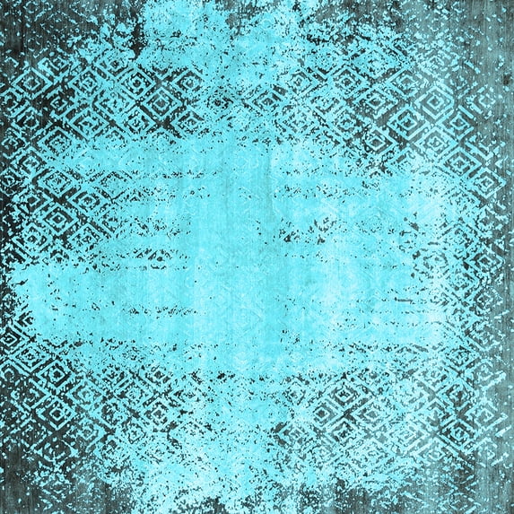 Ahgly Company Indoor Square Oriental Light Blue Industrial Area Rugs, 5' Square