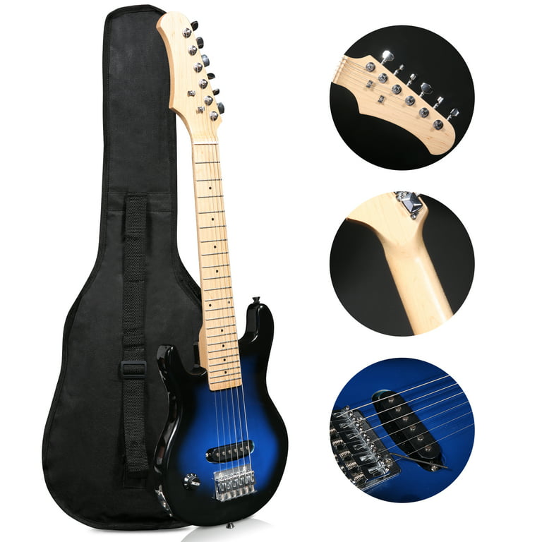 Karmas Product 30 inch Electric Guitar Beginner Kits for Kids and Teens - Starter  Guitar Includes Gig Bag, 5W Amplifier, Strings, Picks, Shoulder Strap, Cable,  Blue 