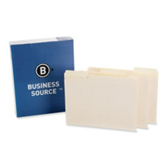 Business Source  Interior File Folders- .33 Cut Assorted- Letter- Manila