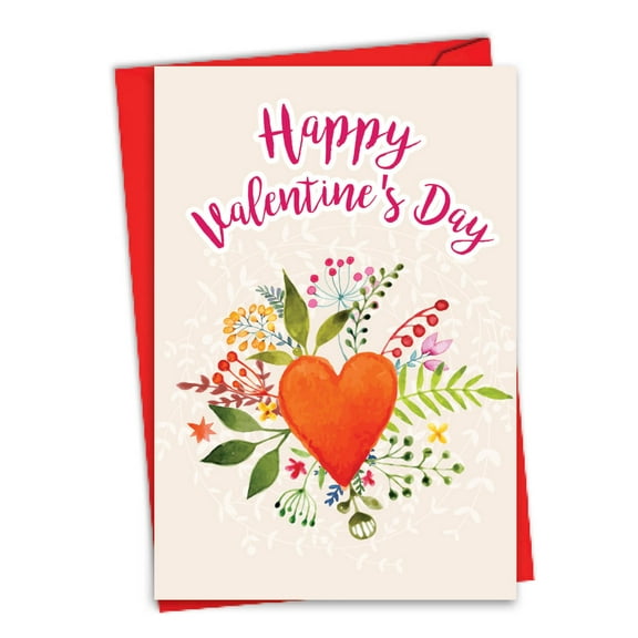 C3482VDG Hilarious Valentine's Day Greeting Card 'Watercolor Valentine' with Envelope by NobleWorks