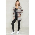 thumbnail image 6 of Eloges Women's Multi Color Stripe Elbow Patch Open Cardigan, 6 of 8