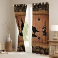 thumbnail image 3 of Feelyou Wildlife Wolf Blackout Curtains Set of 2 (52x84 Each), Brown Cabin Window Curtains, 3 of 6