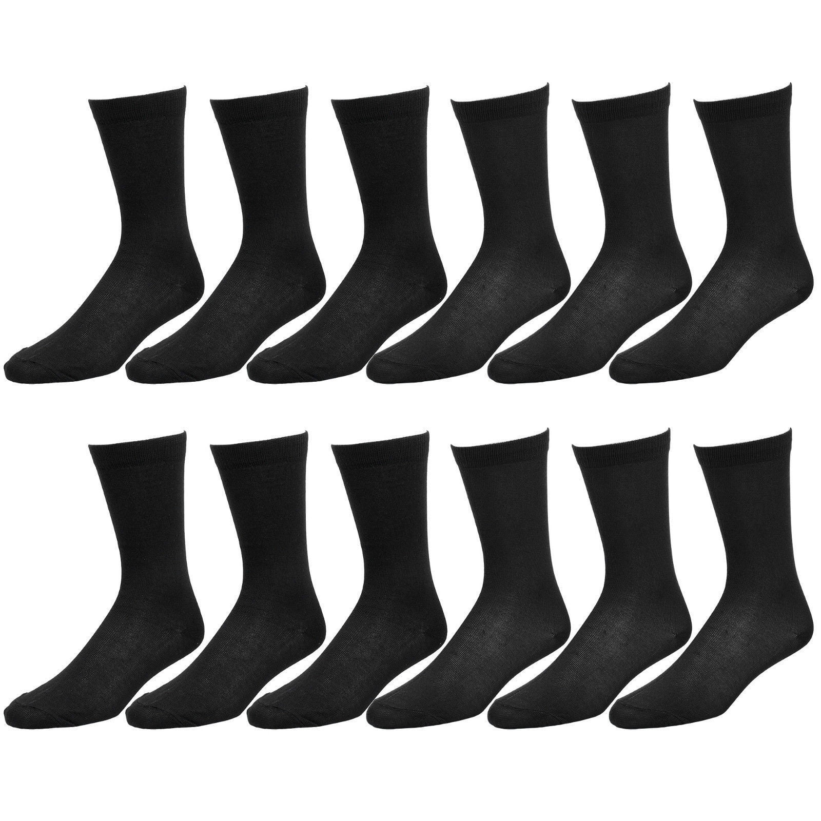 12Pack Men's Cotton Dress Socks Casual Crew Fashion Multi Colors