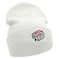 thumbnail image 4 of Good Luck Phrase Embroidered 12 Inch Long Knitted Beanie - White OSFM, 4 of 5