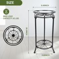thumbnail image 4 of Soporte metálico para plantas de 2 niveles, 52 cm, para interior y exterior, esquinero de hierro, para jardín y oficina, 2 unidades, 4 of 8
