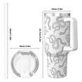 thumbnail image 4 of Balery Hand Drawn Snake Pattern 40oz Stainless Steel Tumbler Double Wall Vacuum Insulated Water Bottle Ice Bully Insulated Tumbler With Handle And 2 in 1 Straw Lid, 4 of 8