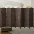 thumbnail image 6 of Jostyle Extra Wide Room Divider Panel of 8 Privacy Screen Freestanding Rattan Room Separator for Enhanced Privacy Espresso, 6 of 8