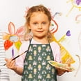 thumbnail image 3 of Dark Green Princess Castle Pattern Kids Aprons for Girls and Boys,Adjustable Neck Strap Toddler Aprons for Kids Cooking Baking, 3 of 7