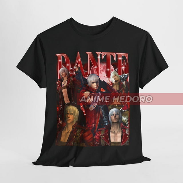 T-Shirt Rétro Unisexe Devil May Cry Hunter Dante DMC DMC3, Jeu Vidéo Japonais - Blanc - 2TG