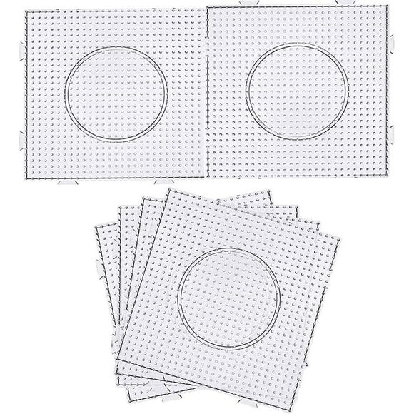 Planches de Perles à Fusible Kits de Plaques à Picots en Plastique Carrées Transparentes pour Enfants