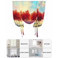 thumbnail image 6 of Red Trees Tie Up Curtains for Window, Thermal Insulated Balloon Shade Adjustable Rod Pocket Curtains Valance Panels for Kitchen Bathroom Cafe 34 x 45 Orange Blue Sunrise Reflection Retro Art, 6 of 6