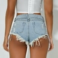 thumbnail image 3 of New Fashion Women's Jeans High Waist Sexy Perforated Elastic Plus Size Casual Pants Denim Shorts, 3 of 19
